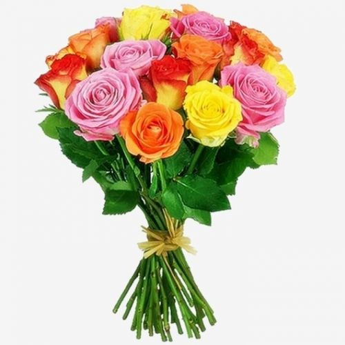 Купить 15 разноцветных роз с доставкой по Нестерову